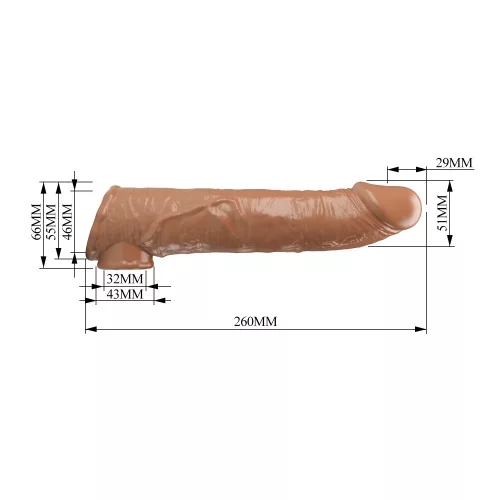 Pretty Love Extension Penis Sleeve 10,2" Brown