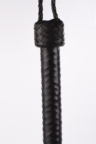 28" Kid Leather 9 Tails Flogger Black_B15O25_3