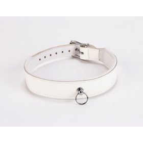 Lakleer met lamsleer achterkant wit