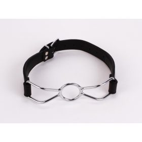   Kalf zacht leren boven- en lamsleer vulling met roestvrijstalen mondstuk zwart