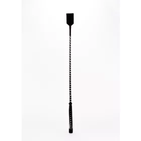 Leren stok met neonstrip en nubuckleren bovenkant wit