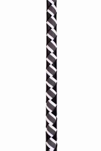 Leren stok met neonstrip en nubuckleren bovenkant wit