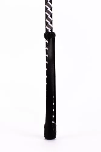 Leren stok met neonstrip en nubuckleren bovenkant wit