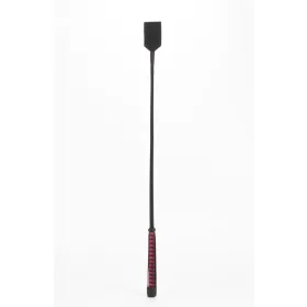   Nylon stok met neon strip en Goat Kid leren handvat Nubuck Leather Black