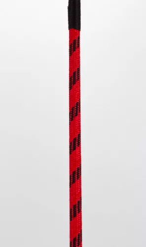 Nylon stok met neonstrip en leren handvat Nubuck Leather Top Rood