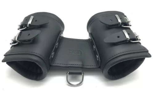 Prémium dupla bőr bilincs - érzéki kötözéshez