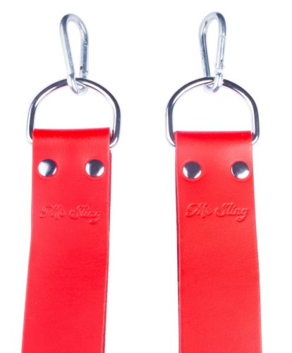 Pár lábtartó piros bőr hintához – stílusos kényelem