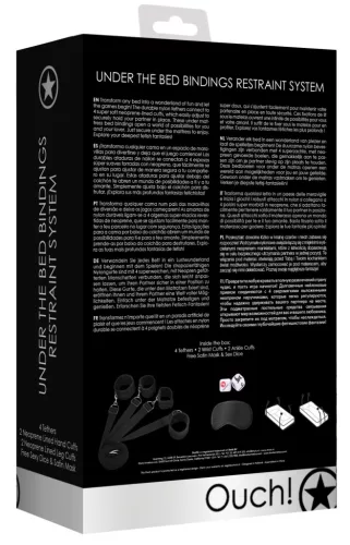 Fekete - Intim kötöző készlet az ágy alatt