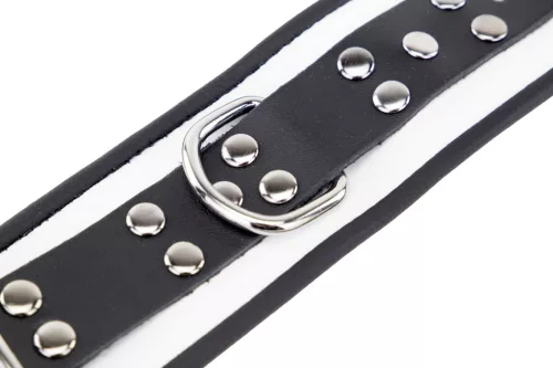 Prémium bőr bilincs – fehér/fekete színben