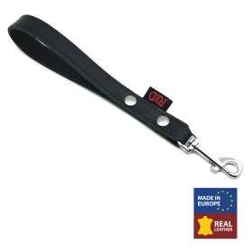 Prémium fekete bőr póráz - stílusos kontrollérzék