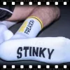 Stinky Soxx – fehér-sárga prémium zokni