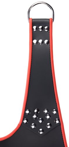 Bőr hinta 5 pontban – fekete-piros prémium kényelem