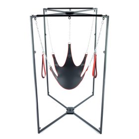 Öt pontos bőr heveder készlet - fekete-vörös elegancia