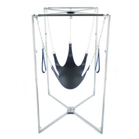   Prémium 5 pontos bőr heveder készlet – fekete-kék keret