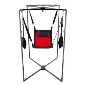 Kit Sling – piros-fekete szövet hordszíj fekete kerettel