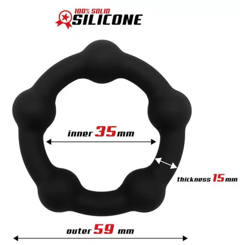 Silicone Cockring – elegáns fekete péniszgyűrű 35mm