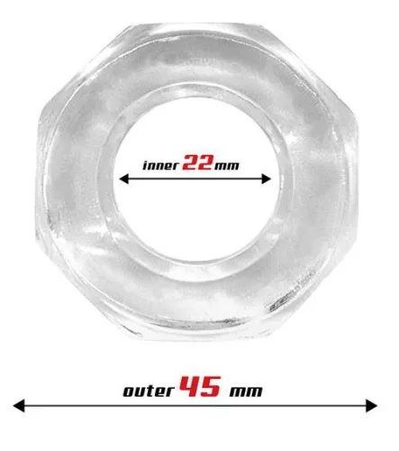 Soft Cockring Polygon – átlátszó, prémium péniszgyűrű