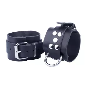   Prémium fekete bőr bilincsek – érzéki izgatás érdekében