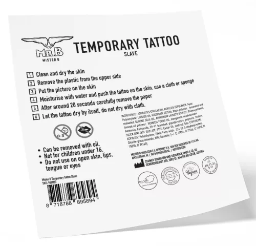 MrB Slave – ephemális tetoválás, 10 x 10 cm