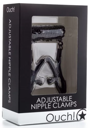 Nip Secrets – állítható mellbimbó csipeszek, fekete