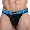 Rugby Jockstrap – fekete-kék prémium férfi alsónemű