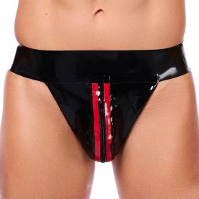 Xrub – fekete-piros latex jockstrap cipzárral