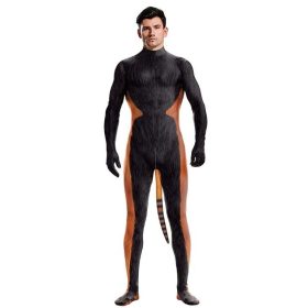   Raccoon Red Panda – stílusos fekete-narancs cosplay overall