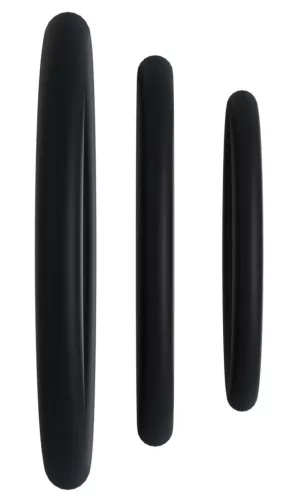 Prémium fekete gumi péniszgyűrű szett – 3 darabos