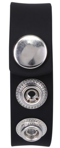 Állítható szilikon péniszgyűrű – három snap fekete