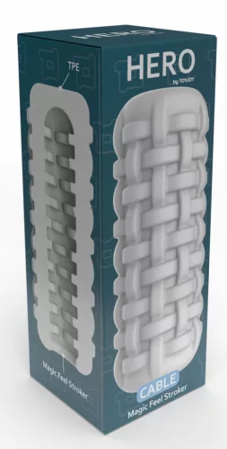 Hero – prémium maszturbátor, fehér kabellal