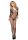728378 Naadloze visnet V vooraan lange mouwen Bodystocking O/S zwart