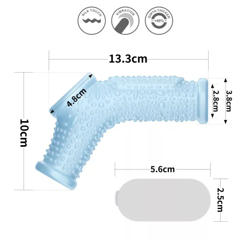 Vibrerende Drip Knights-ring met scrotumsleeve Blue_B15O50_3