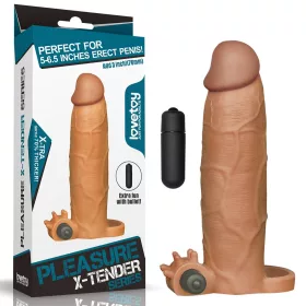 Pleasure X-Tender Vibrerende Penis Sleeve #6 Bruin