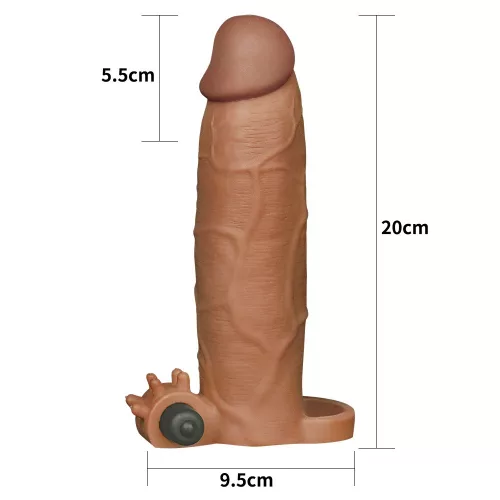 Pleasure X-Tender Vibrerende Penis Sleeve #6 Bruin