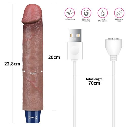 9" REAL SOFTEE Oplaadbare Siliconen Vibrerende Dildo
