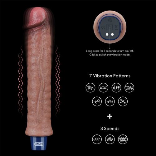 9,5" REAL SOFTEE oplaadbare siliconen vibrerende dildo