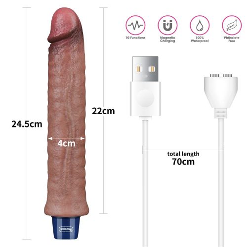 9,5" REAL SOFTEE oplaadbare siliconen vibrerende dildo