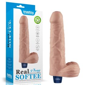 9" REAL SOFTEE Oplaadbare Vibrerende Dildo (Flesh)
