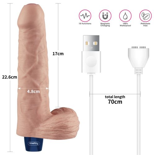 9" REAL SOFTEE Oplaadbare Vibrerende Dildo (Flesh)