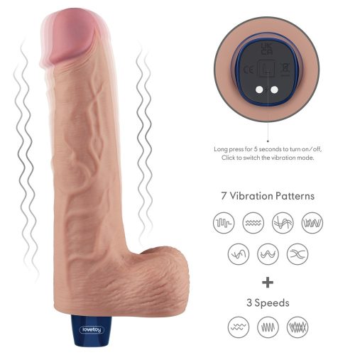 10" REAL SOFTEE oplaadbare vibrerende dildo (vlees)_B15O50_4