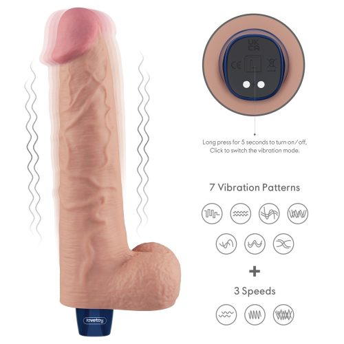 10,5" REAL SOFTEE oplaadbare vibrerende dildo (vlees)_B15O50_4