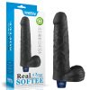 9" REAL SOFTEE Oplaadbare Vibrerende Dildo (Zwart)_B15O50_4