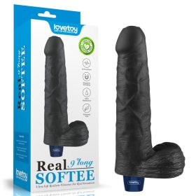   9" REAL SOFTEE Oplaadbare Vibrerende Dildo (Zwart)_B15O50_4