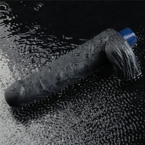 9" REAL SOFTEE Oplaadbare Vibrerende Dildo (Zwart)_B15O50_4