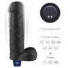 9" REAL SOFTEE Oplaadbare Vibrerende Dildo (Zwart)_B15O50_4