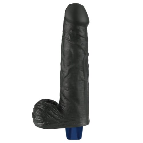 9" REAL SOFTEE Oplaadbare Vibrerende Dildo (Zwart)_B15O50_4