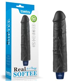   9,5" REAL SOFTEE Oplaadbare Vibrerende Dildo (Zwart)_B15O50_4