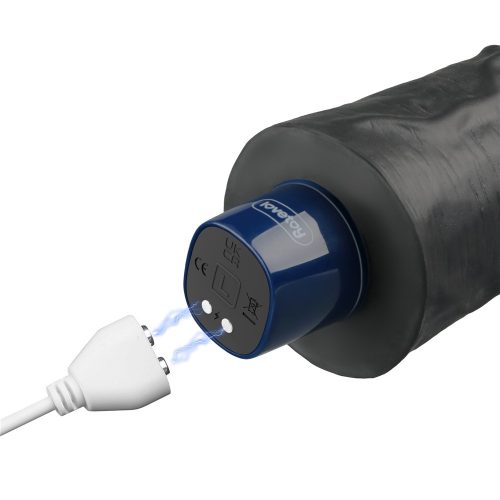 9,5" REAL SOFTEE Oplaadbare Vibrerende Dildo (Zwart)_B15O50_4