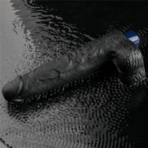 10" REAL SOFTEE oplaadbare vibrerende dildo (zwart)_B15O50_4