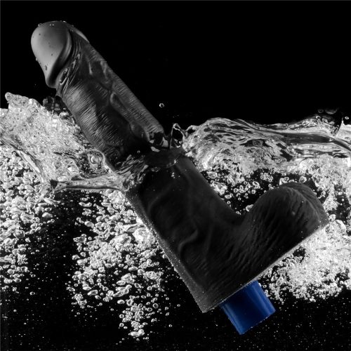 10" REAL SOFTEE oplaadbare vibrerende dildo (zwart)_B15O50_4